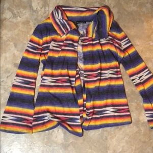 Aztec print sweater cardigan